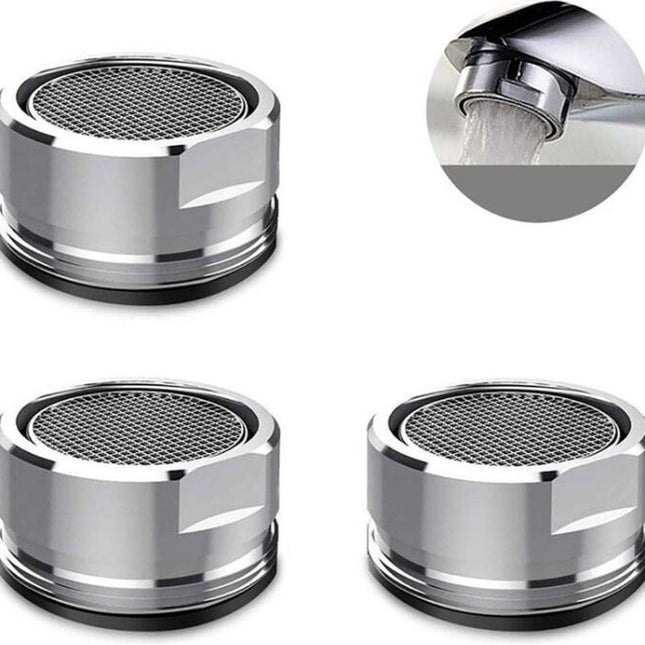Faucet aerator - 5 pieces - Including sealing rings - Suitable for kitchen and bathroom - Faucet head aerator - Faucet filter - Faucet attachment - Water-saving faucet head - M24 aerator - Brass thickened faucet spout.