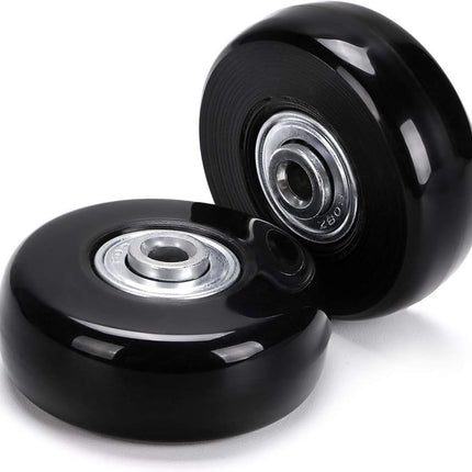 Set of 2 - Suitcase wheels - Replacement wheels for suitcases - Rubber casters - Bearings - Repair kits - 50mm x 18mm - Spare wheels - Suitcase - Casters - Luggage wheels - With screws - Wheels - Caster wheel - Suitcase wheels replacement set.