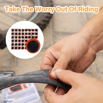 96 pieces - Tire patches - Outdoor bicycle tire tool - Round, rectangular - Ø 28.8 mm, 34 * 24.5 mm - Black - non-adhesive - rubber.
