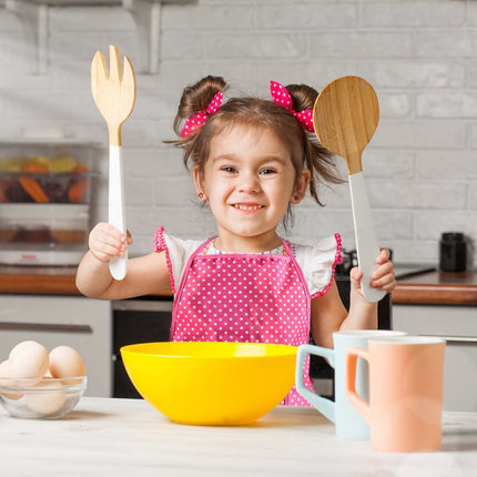 Set of 11 pieces - Kitchen apron - Kitchen - Children's cooking apron tool set - pink red - 28*23.5*2.8cm - cloth.