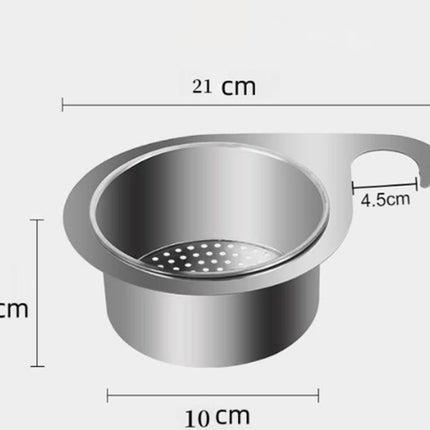 Colander - Sink Colander - 21*5.8 cm - Kitchen Utensils - Kitchen Colander - Silver - Stainless Steel - Sink Basket - Suitable for Kitchen Use.