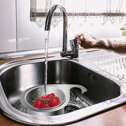 Colander - Sink Colander - 21*5.8 cm - Kitchen Utensils - Kitchen Colander - Silver - Stainless Steel - Sink Basket - Suitable for Kitchen Use.