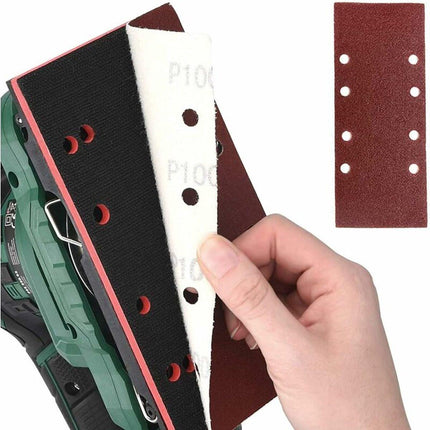 40 pieces - rectangular sandpaper - 60/80/120/240 - grit sandpaper for orbital sander - For wood and metal - 93 x 185 mm - self-adhesive - hook and loop.