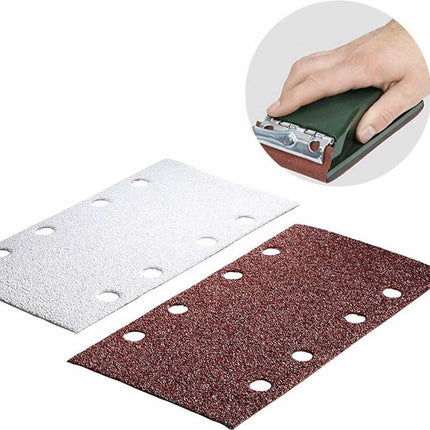 40 pieces - rectangular sandpaper - 60/80/120/240 - grit sandpaper for orbital sander - For wood and metal - 93 x 185 mm - self-adhesive - hook and loop.