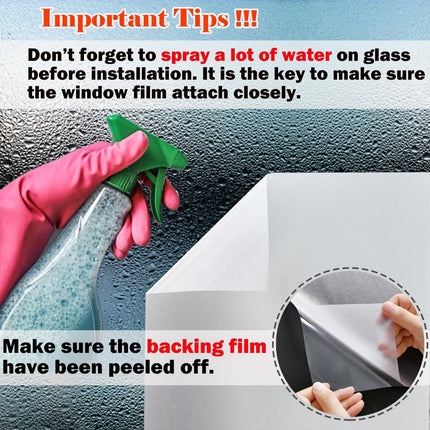 Window film - 45 x 200cm - PVC - translucent matt - Anti-glare - Static - No glue - for bathroom home office.