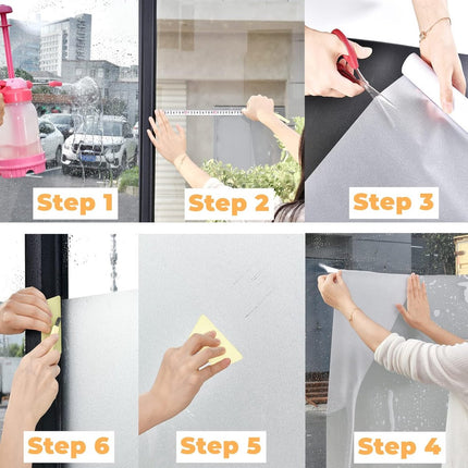 Window film - 45 x 200cm - PVC - translucent matt - Anti-glare - Static - No glue - for bathroom home office.