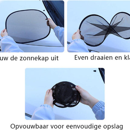 Car Side Window Sunshade - 2 Pieces - UV Protection - Car Sunshade for Baby & Child - Car Window Sun Protection - Car Sunshade - Car Accessories - Universal - 44 cm x 36 cm - Black - Polyester.