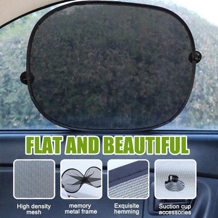 Car Side Window Sunshade - 2 Pieces - UV Protection - Car Sunshade for Baby & Child - Car Window Sun Protection - Car Sunshade - Car Accessories - Universal - 44 cm x 36 cm - Black - Polyester.