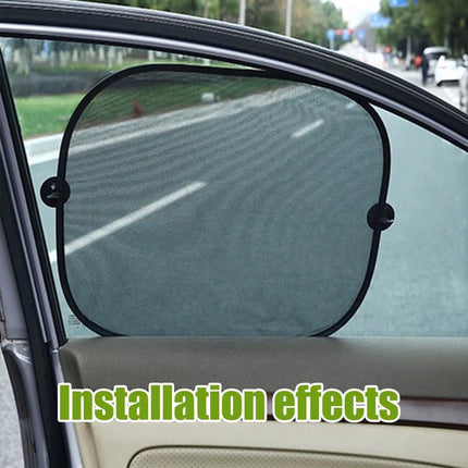Car Side Window Sunshade - 2 Pieces - UV Protection - Car Sunshade for Baby & Child - Car Window Sun Protection - Car Sunshade - Car Accessories - Universal - 44 cm x 36 cm - Black - Polyester.