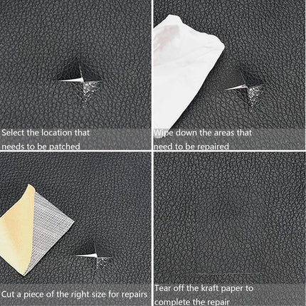 Self-adhesive leather repair kit - 50*137cm - leather sofa - leather repair - leather patch - self-adhesive sticker - PU Leather - Repair kit - Multifunctional - Sofa repair - Black.