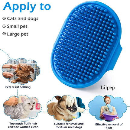 Pet Hair Remover - 2 Pieces - Cat Comb - Pet Hair Remover - Pet Grooming Gloves - Pet Silent Hair Removal Gloves - Dog Brush - Cat Brush - Reusable - For Small, Medium and Large Pets - Blue+Pink.