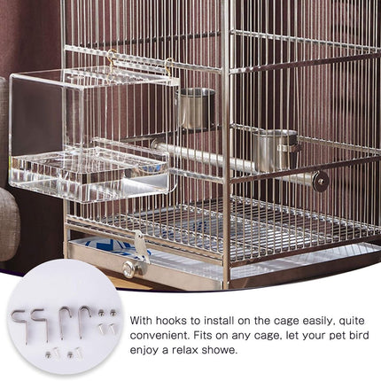 Bird bath - Fauna bath - Bird bath - Hanging bird bath/bowl/house - 13*11*13CM - Transparent - Bird cage bath - Bath bowls - For inseparable parakeets.