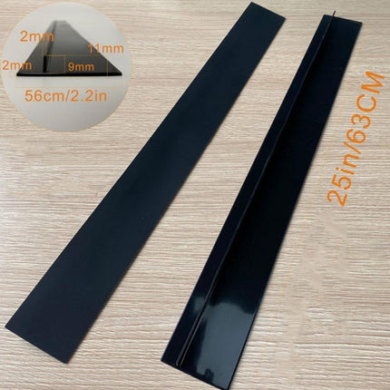 Stove Sealing Strip - 2 Pieces - 63cm - Black - Kitchen Sealing Strip - Gap Fillers in Stoves and Countertops - Sanitary Tape - For Gas Stoves, Hobs and Countertops - Easy to Clean - Heat Resistant - Silicone.