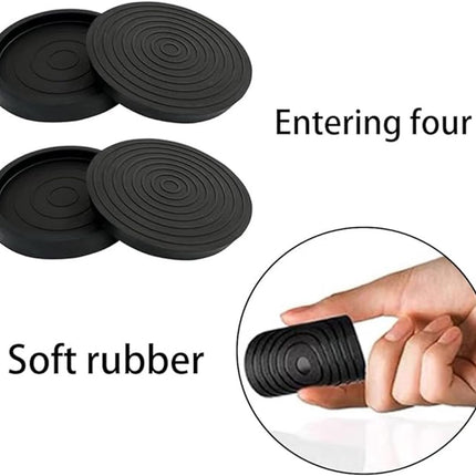 4 Pieces - Non-Slip Furniture Pads - Rubber - Black - Round - For Floor and Furniture Protection - For Bed Sofa Stoppers - 75*75*9mm.