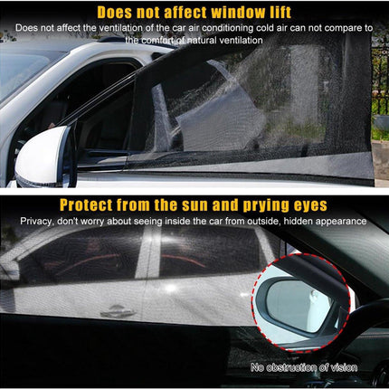 Car Sunshade - 4 Pieces - Suitable for Front and Rear Windows - Polyester - UV Protection - Car Sunshade for Baby & Child - Car Window Sun Protection - Car Sunshade - Car Accessories - Universal - Black.