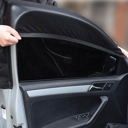 Car Sunshade - 4 Pieces - Suitable for Front and Rear Windows - Polyester - UV Protection - Car Sunshade for Baby & Child - Car Window Sun Protection - Car Sunshade - Car Accessories - Universal - Black.
