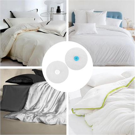 Bedding Snaps - 10 Pairs - Duvet Cover Snaps - Polyester - Plastic - Duvet Clips - Iron-On Duvet Fasteners to Hold Duvet - Duvet Clamps - Bed Sheet Tensioners - 60mm - White.