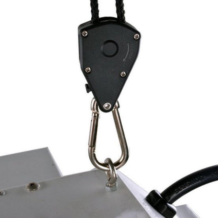 4 pieces/2 pairs - Rope ratchet - ratchet - internal gear ratchet - tow hook with carabiner - Rope ratchet hanger set - lifting device - 2m long - 150 lbs - black - for indoor plants, lighting and ventilation.