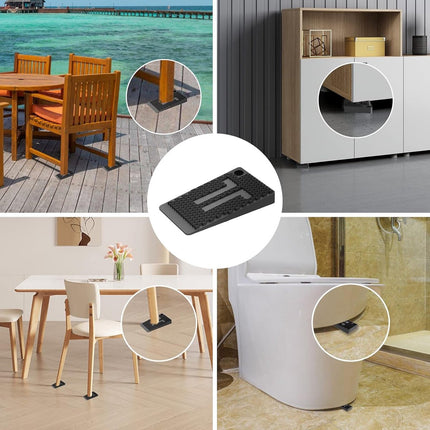 Furniture wedges - 35 pieces - Leveling wedges - Leveling pad Base leg - Furniture coaster - Furniture feet - Wedge set - Leveling wedge - Black - 5*3*0.5 cm - Plastic.