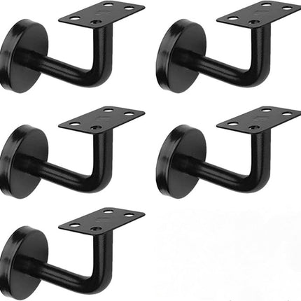 5 pieces - Handrail holder - handrail brackets - wall bracket - handrail support rod - Staircase Handrail Support - 6*8 cm - black - stainless steel - for stairwells, indoors and outdoors - for square/horseshoe-shaped handrails.