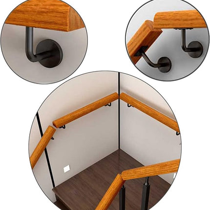 5 pieces - Handrail holder - handrail brackets - wall bracket - handrail support rod - Staircase Handrail Support - 6*8 cm - black - stainless steel - for stairwells, indoors and outdoors - for square/horseshoe-shaped handrails.