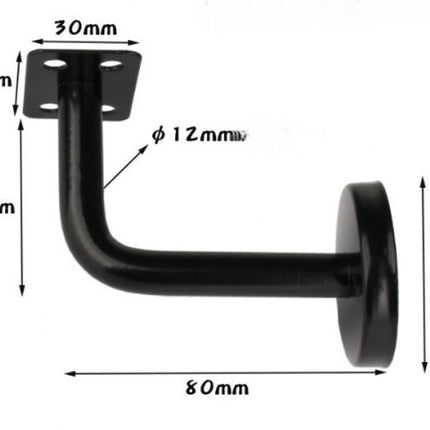 5 pieces - Handrail holder - handrail brackets - wall bracket - handrail support rod - Staircase Handrail Support - 6*8 cm - black - stainless steel - for stairwells, indoors and outdoors - for square/horseshoe-shaped handrails.