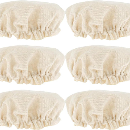 Fermentation Cloth - Pack of 6 - Fabric Covers for Sourdough - Canvas - Fabric Lids - Dust Cover - Sourdough Fermentation Jars - Reusable - Cover for Proving Basket - Basket Covers - Washable - For Bread Baking - 10cm - Beige.