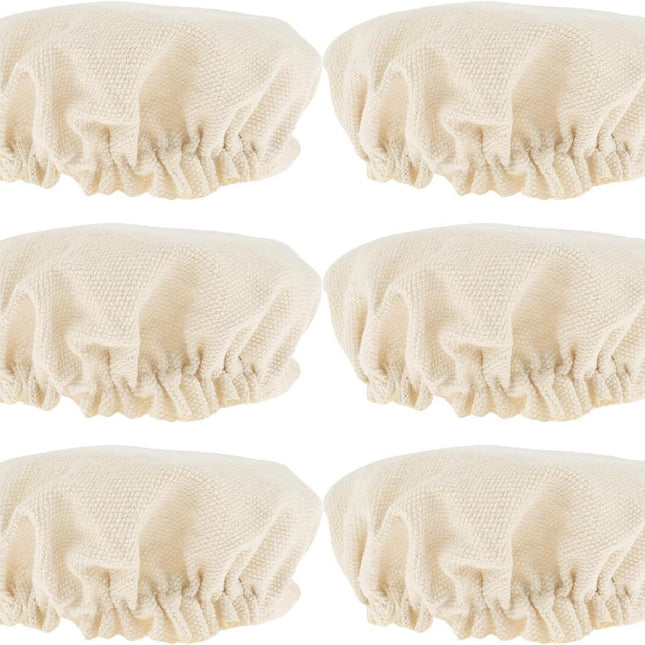 Fermentation Cloth - Pack of 6 - Fabric Covers for Sourdough - Canvas - Fabric Lids - Dust Cover - Sourdough Fermentation Jars - Reusable - Cover for Proving Basket - Basket Covers - Washable - For Bread Baking - 10cm - Beige.