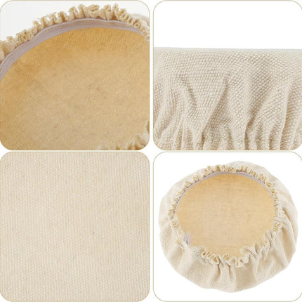 Fermentation Cloth - Pack of 6 - Fabric Covers for Sourdough - Canvas - Fabric Lids - Dust Cover - Sourdough Fermentation Jars - Reusable - Cover for Proving Basket - Basket Covers - Washable - For Bread Baking - 10cm - Beige.