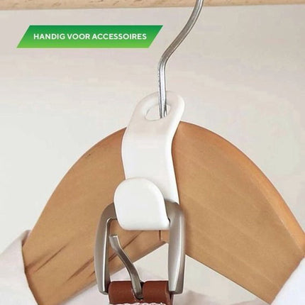 50 Pieces - Coat Hook - Hanger Connector Hooks - Coat Hook - Hanging Hooks - White - Hanger Extension Clips - Plastic - for Outfit Cascading Hanger Hooks - Space-Saving Organizer.