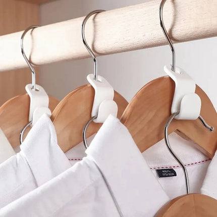 50 Pieces - Coat Hook - Hanger Connector Hooks - Coat Hook - Hanging Hooks - White - Hanger Extension Clips - Plastic - for Outfit Cascading Hanger Hooks - Space-Saving Organizer.