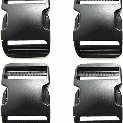 Buckles and closures - 20mm snap buckle - Black plastic - 4 pieces.