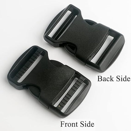 Buckles and closures - 20mm snap buckle - Black plastic - 4 pieces.