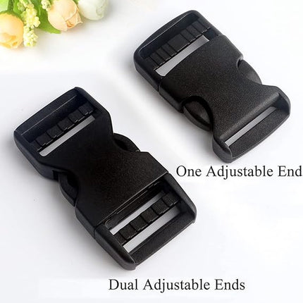 Buckles and closures - 20mm snap buckle - Black plastic - 4 pieces.