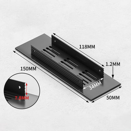 Air Grilles - 2 Pieces - Skirting Board Ventilation Grille - Aluminum Alloy - With Screws - Ventilation Covers - Heat Dissipation - Ventilation Holes - Ventilation Hood - Suitable for Kitchen, Bathroom, Wardrobe, Cabinet, Shoe Cabinet - 150*50mm - Black.