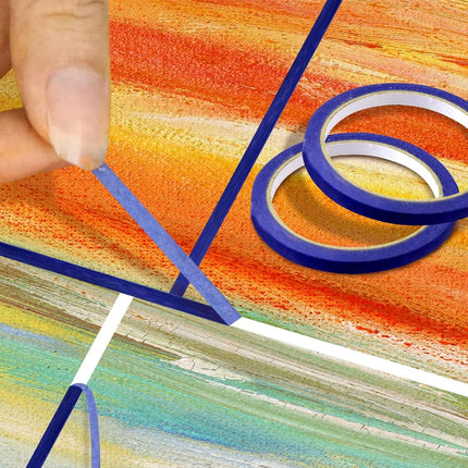 Masking Tape - 6 Pieces - 5mm Wide - 20m - Blue - Professional Masking Tape for Straight Paint Edges - Tape for Precision Painting & DIY Projects - Self-Adhesive - Easy to Remove - for Painting, Airbrushing, Art.
