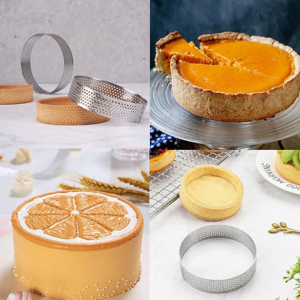 Cake ring - 6 pieces - Ø 8 cm*2 cm*0.8 mm - Stainless steel - Cake tin - Cake mould - Mousse cake mould - For baking muffins, cakes, cookies.