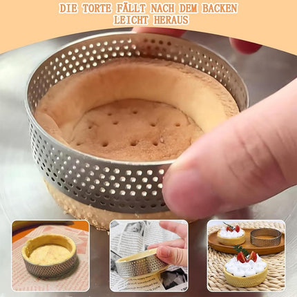 Cake ring - 6 pieces - Ø 8 cm*2 cm*0.8 mm - Stainless steel - Cake tin - Cake mould - Mousse cake mould - For baking muffins, cakes, cookies.
