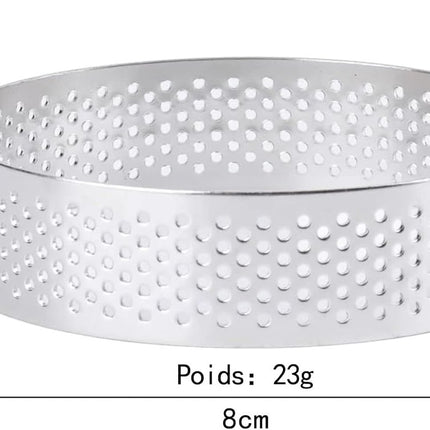 Cake ring - 6 pieces - Ø 8 cm*2 cm*0.8 mm - Stainless steel - Cake tin - Cake mould - Mousse cake mould - For baking muffins, cakes, cookies.