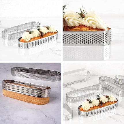 Cake ring - 6 pieces - 0.8mm*13X4.5cm - Stainless steel - Cake tin - Cake tin - Mousse cake tin - Baking tin - For baking muffins, cakes, cookies.