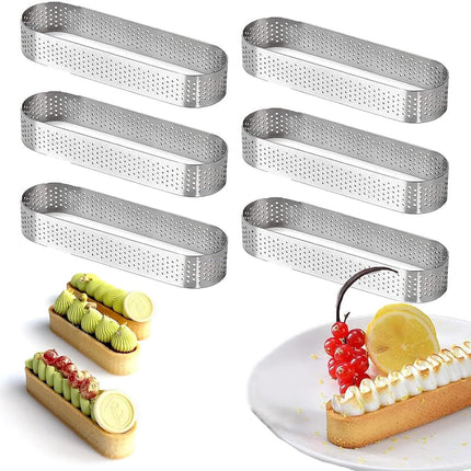 Cake ring - 6 pieces - 0.8mm*13X4.5cm - Stainless steel - Cake tin - Cake tin - Mousse cake tin - Baking tin - For baking muffins, cakes, cookies.