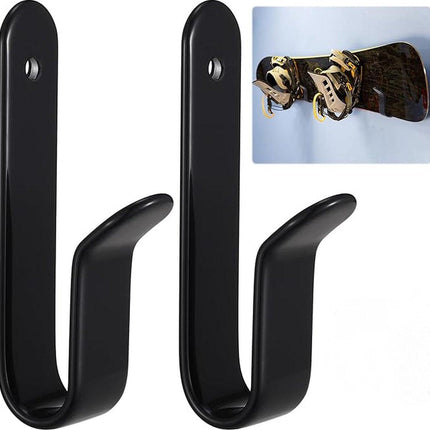 2 pieces - snowboard wall mount - skateboard wall mount - with screws - skateboard, wall mounting, display rack for skateboards, surfboards or longboards - storage hooks - black - stainless steel - hanging - 10*2*3.3cm.