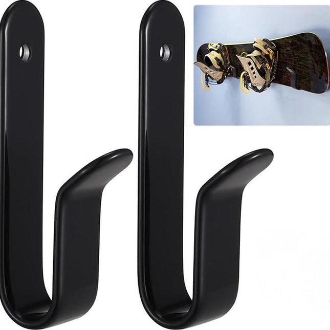 2 pieces - snowboard wall mount - skateboard wall mount - with screws - skateboard, wall mounting, display rack for skateboards, surfboards or longboards - storage hooks - black - stainless steel - hanging - 10*2*3.3cm.