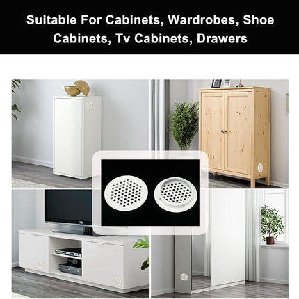Ventilation grille - 20 pieces - 35mm - Round air grilles - Stainless steel - Ventilation holes - For bathroom, home office, kitchen - White.
