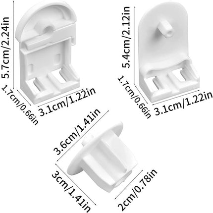 Roller Blind System with Wall Brackets - 25 mm - Roller Blind Fittings - Plastic - With 3M Bead Chain - Replacement Repair Kit for Roller Blinds - Curtain Parts - White - Suitable for Window Blinds.