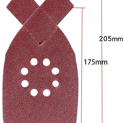 50 pieces - sandpaper - P40/60/80/100/120 grit - grit sandpaper for multi-sander - For wood and metal - 205*175*105MM (205mm at the tip of the ear) - self-adhesive - hook and loop - 8-hole sanding pads - sanders.