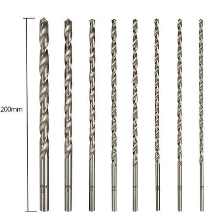 8 pieces twist drills HSS long wood twist drill set - diameters 4 mm 42 mm 45 mm 5 mm 52 mm 6 mm 8 mm 10 mm.