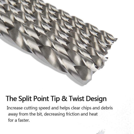 8 pieces twist drills HSS long wood twist drill set - diameters 4 mm 42 mm 45 mm 5 mm 52 mm 6 mm 8 mm 10 mm.