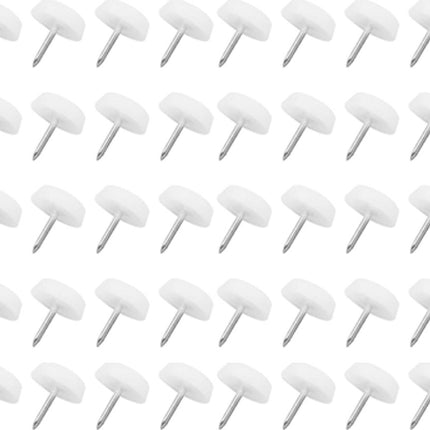 50 pieces - Chair leg protectors - Floor gliders - Floor protector - Chair leg protectors - Furniture gliders - with nail - 20mm - for table chair legs - white - plastic - Round - Floor and furniture protection - Chair parts - Anti-scratch.