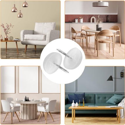 50 pieces - Chair leg protectors - Floor gliders - Floor protector - Chair leg protectors - Furniture gliders - with nail - 20mm - for table chair legs - white - plastic - Round - Floor and furniture protection - Chair parts - Anti-scratch.